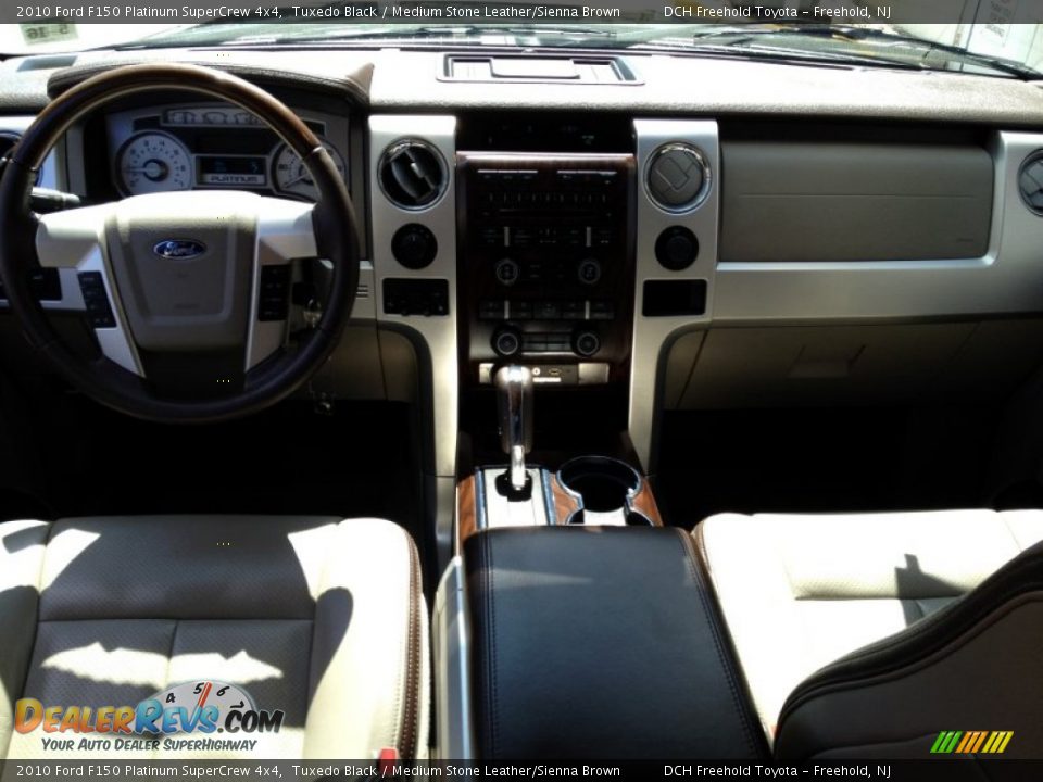 2010 Ford F150 Platinum SuperCrew 4x4 Tuxedo Black / Medium Stone Leather/Sienna Brown Photo #12