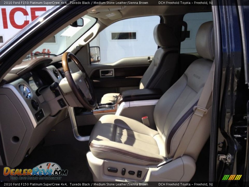 2010 Ford F150 Platinum SuperCrew 4x4 Tuxedo Black / Medium Stone Leather/Sienna Brown Photo #15