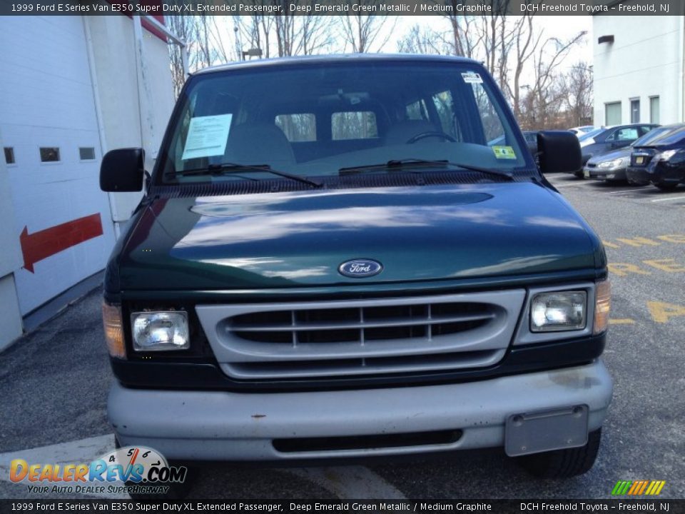 1999 Ford E Series Van E350 Super Duty XL Extended Passenger Deep Emerald Green Metallic / Medium Graphite Photo #2