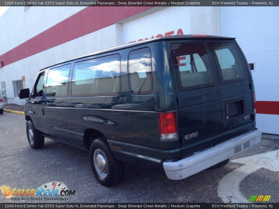 1999 Ford E Series Van E350 Super Duty XL Extended Passenger Deep Emerald Green Metallic / Medium Graphite Photo #4