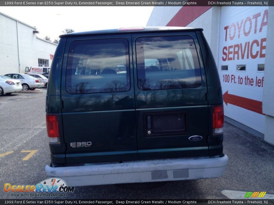 1999 Ford E Series Van E350 Super Duty XL Extended Passenger Deep Emerald Green Metallic / Medium Graphite Photo #5