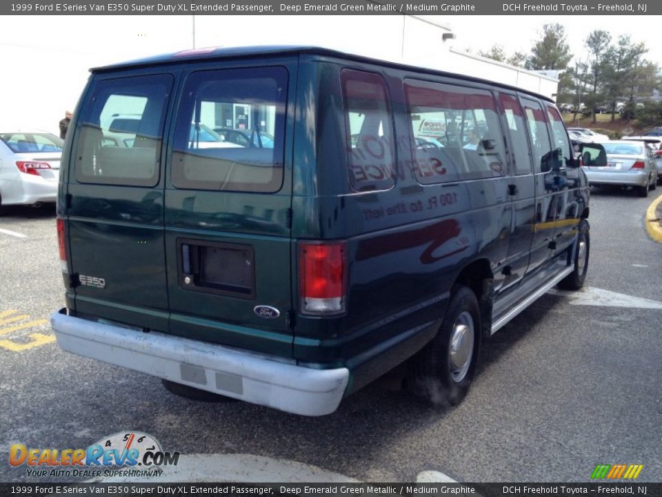 1999 Ford E Series Van E350 Super Duty XL Extended Passenger Deep Emerald Green Metallic / Medium Graphite Photo #6