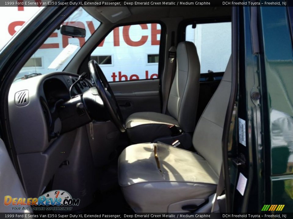 1999 Ford E Series Van E350 Super Duty XL Extended Passenger Deep Emerald Green Metallic / Medium Graphite Photo #11