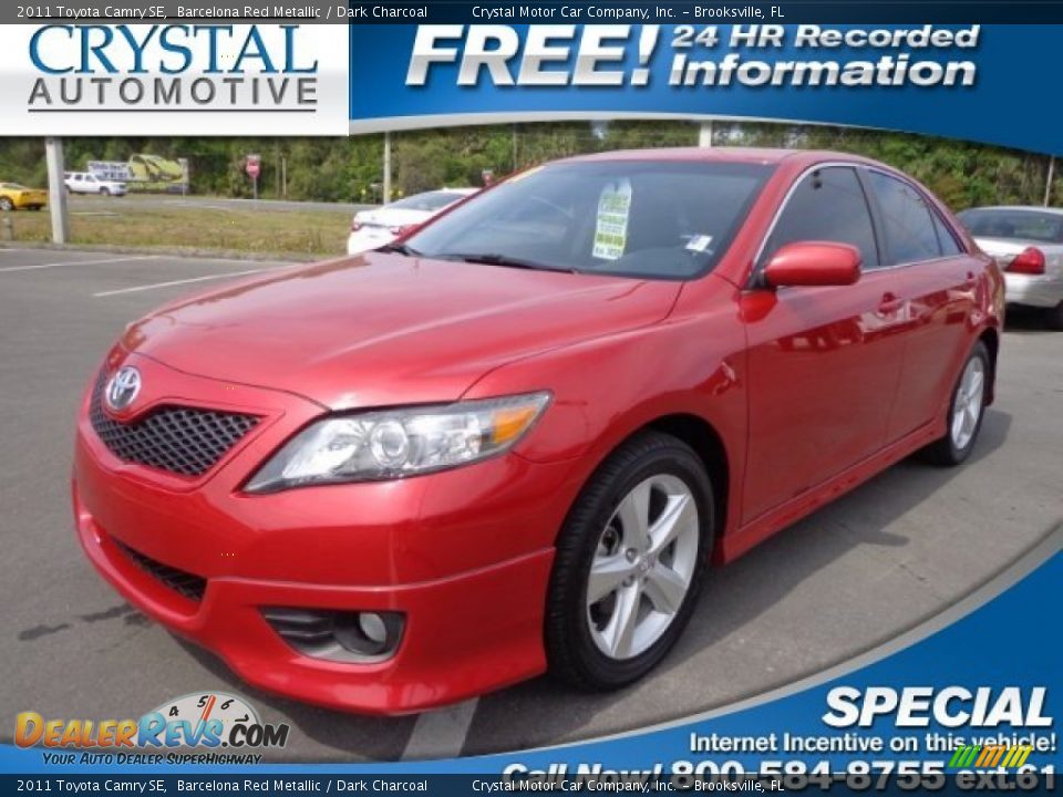 2011 Toyota Camry SE Barcelona Red Metallic / Dark Charcoal Photo #1