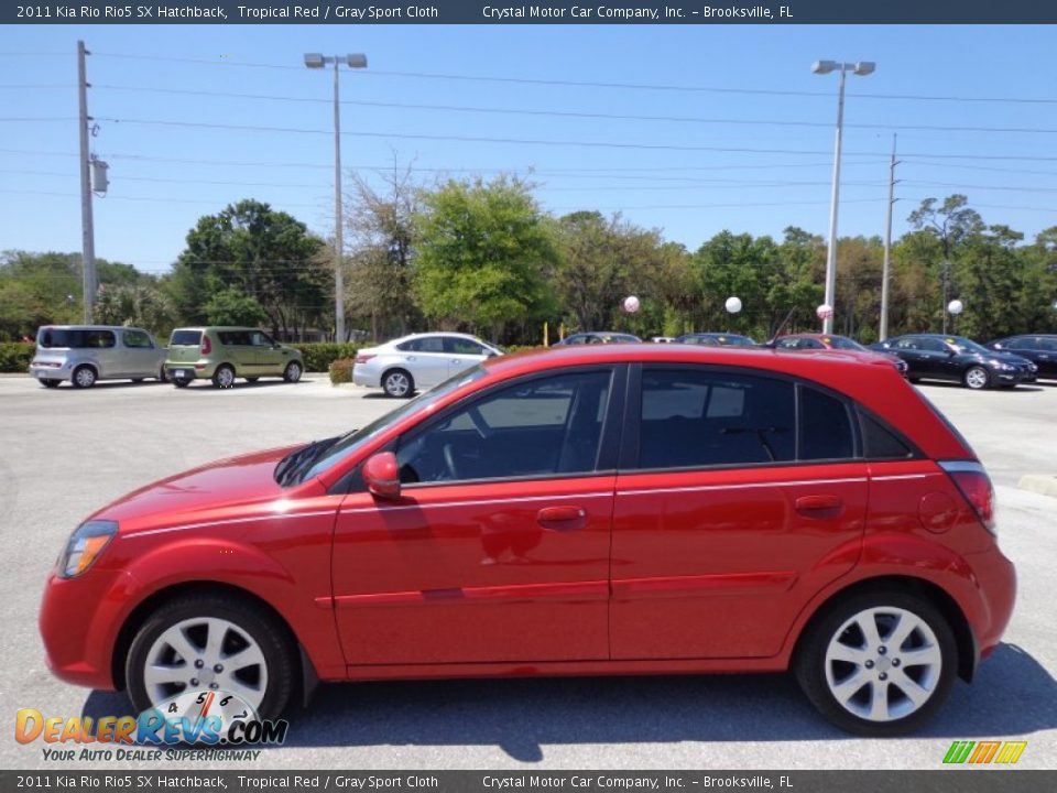 2011 Kia Rio Rio5 SX Hatchback Tropical Red / Gray Sport Cloth Photo #2