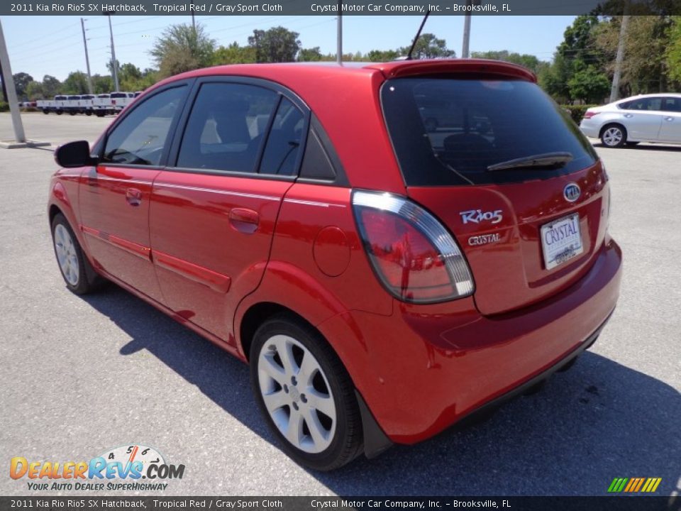 2011 Kia Rio Rio5 SX Hatchback Tropical Red / Gray Sport Cloth Photo #3