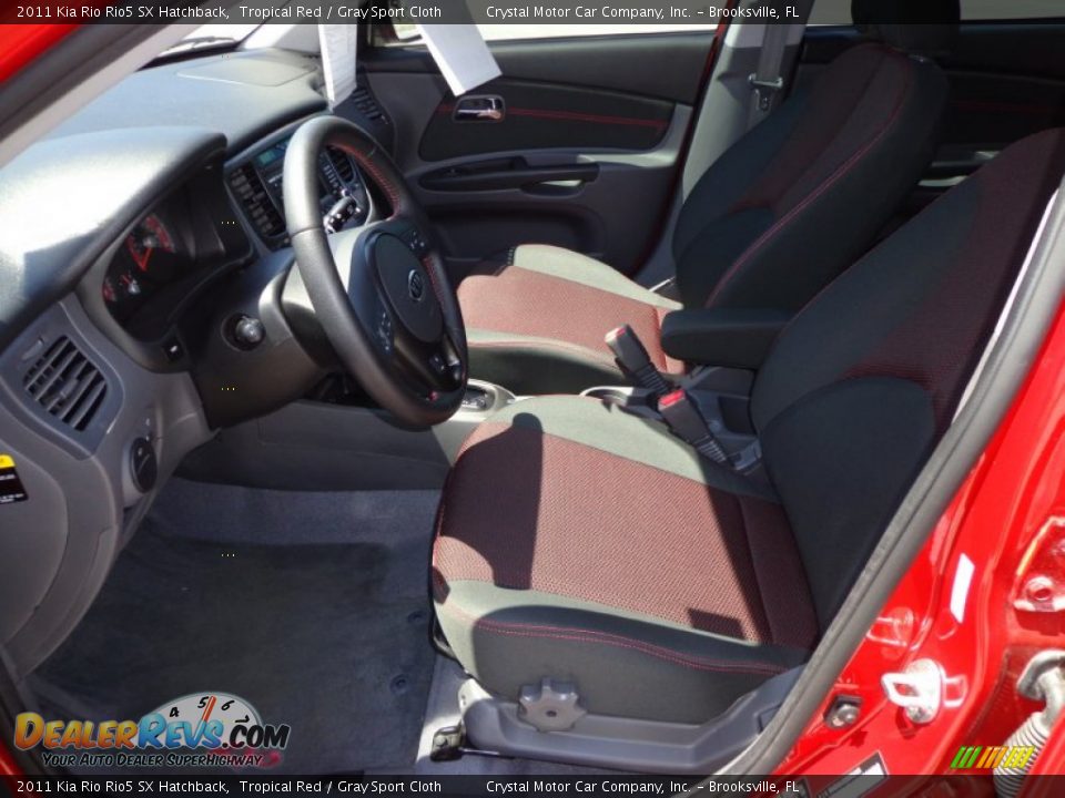 2011 Kia Rio Rio5 SX Hatchback Tropical Red / Gray Sport Cloth Photo #4