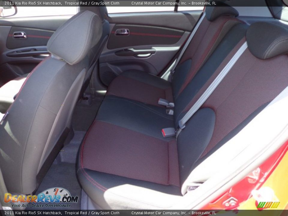 2011 Kia Rio Rio5 SX Hatchback Tropical Red / Gray Sport Cloth Photo #5