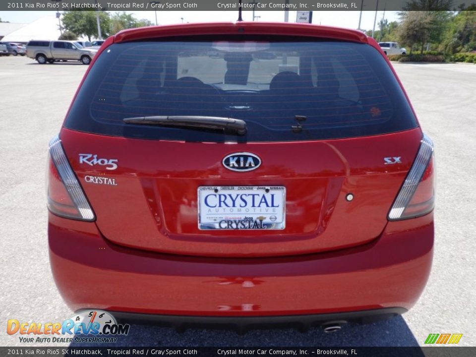 2011 Kia Rio Rio5 SX Hatchback Tropical Red / Gray Sport Cloth Photo #8