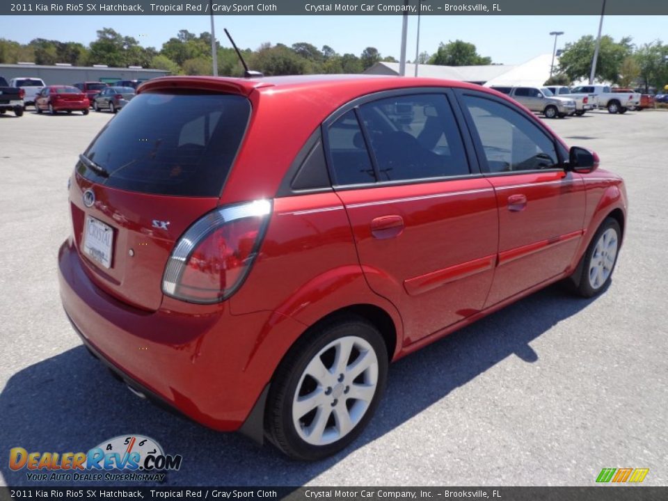 2011 Kia Rio Rio5 SX Hatchback Tropical Red / Gray Sport Cloth Photo #9