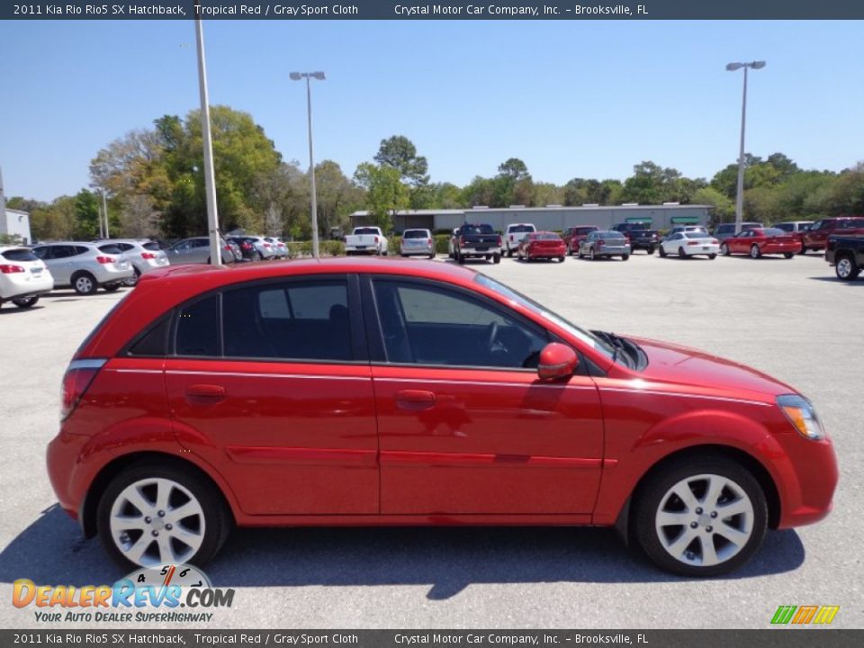 2011 Kia Rio Rio5 SX Hatchback Tropical Red / Gray Sport Cloth Photo #10