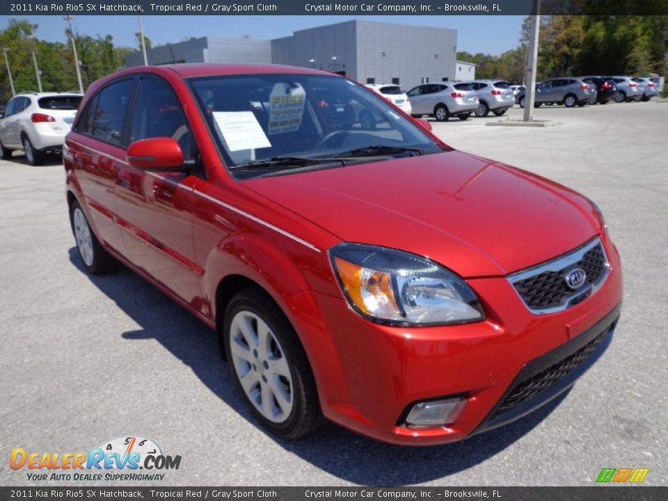 2011 Kia Rio Rio5 SX Hatchback Tropical Red / Gray Sport Cloth Photo #11