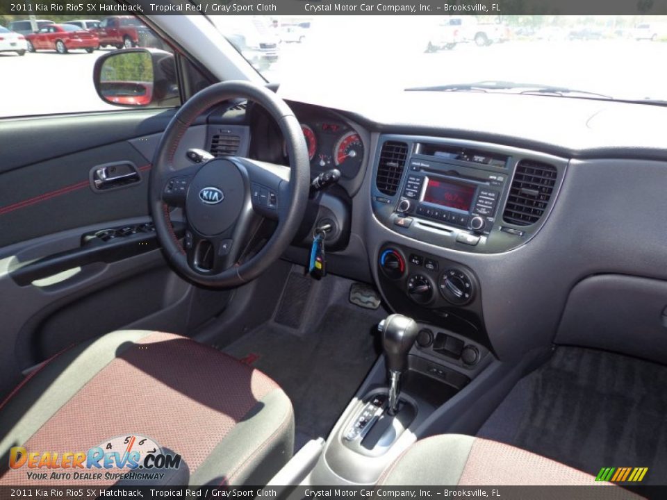 2011 Kia Rio Rio5 SX Hatchback Tropical Red / Gray Sport Cloth Photo #12