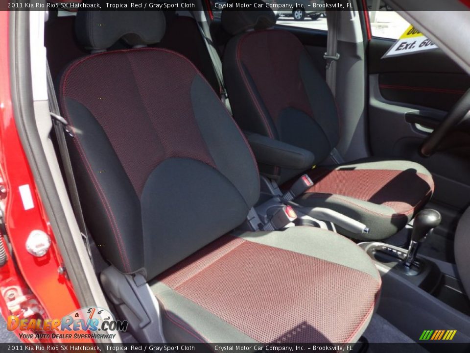 2011 Kia Rio Rio5 SX Hatchback Tropical Red / Gray Sport Cloth Photo #13