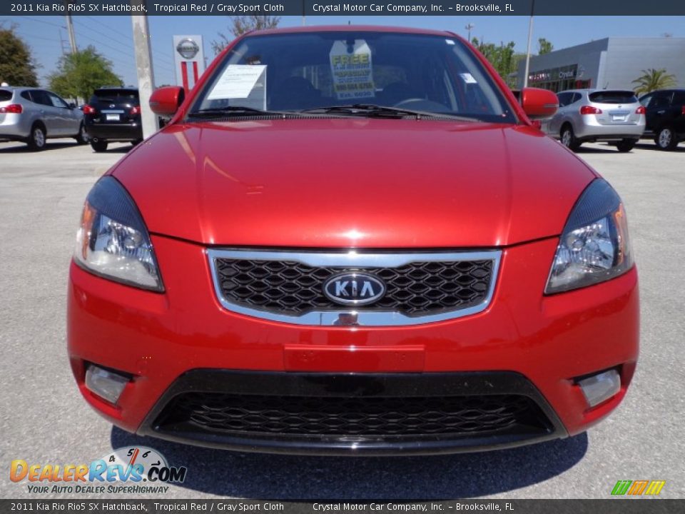 2011 Kia Rio Rio5 SX Hatchback Tropical Red / Gray Sport Cloth Photo #14