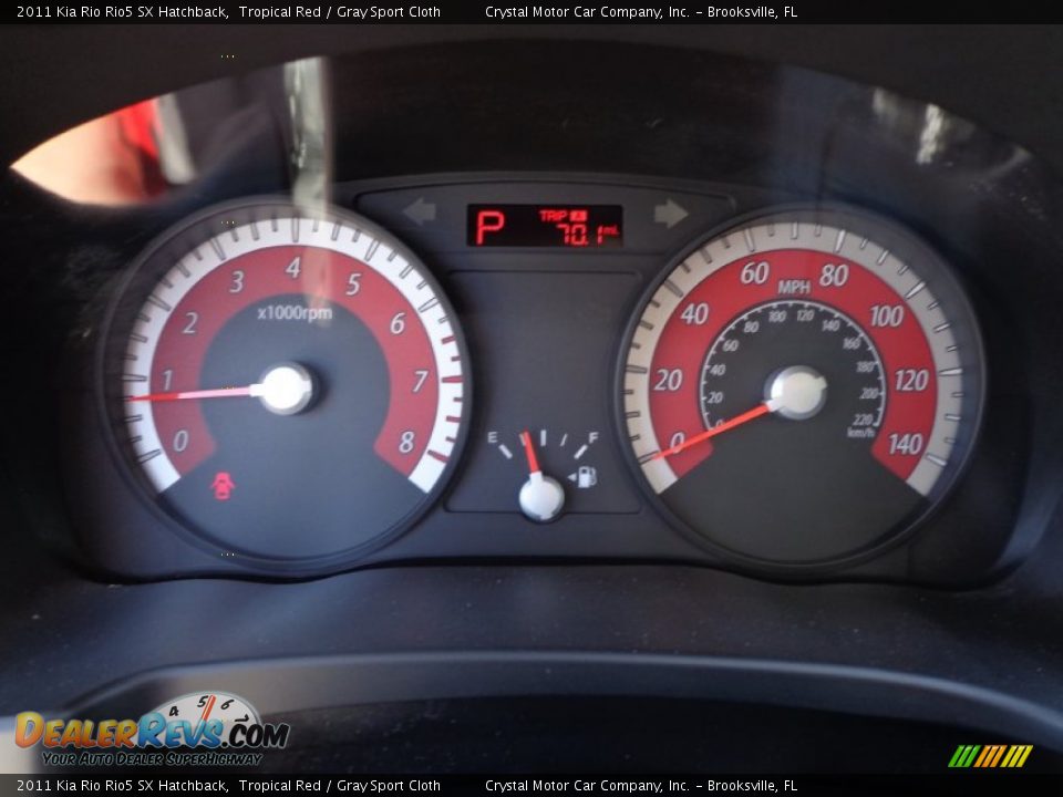 2011 Kia Rio Rio5 SX Hatchback Tropical Red / Gray Sport Cloth Photo #19