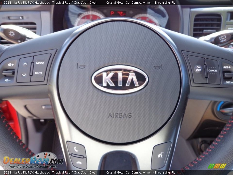 2011 Kia Rio Rio5 SX Hatchback Tropical Red / Gray Sport Cloth Photo #22