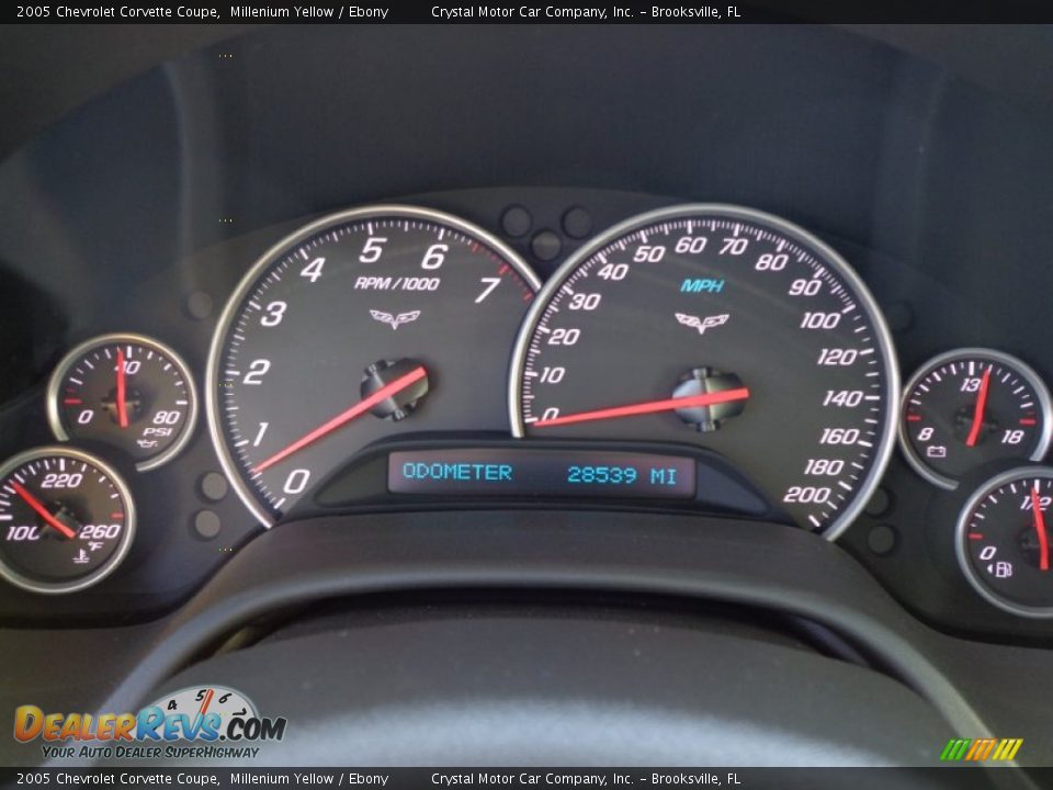 2005 Chevrolet Corvette Coupe Millenium Yellow / Ebony Photo #17