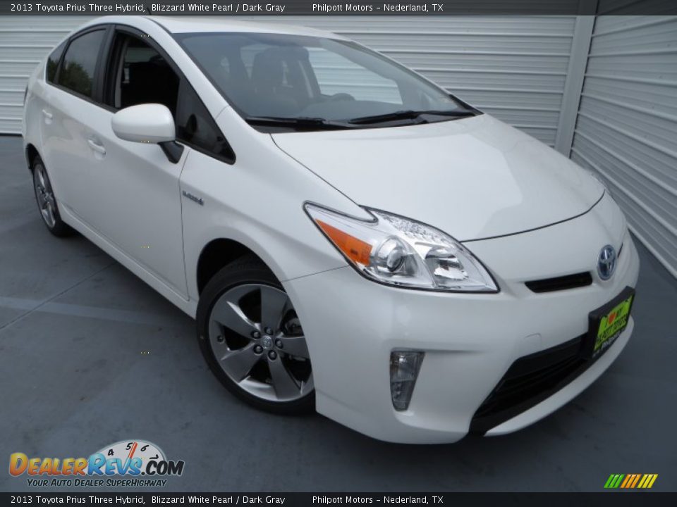2013 Toyota Prius Three Hybrid Blizzard White Pearl / Dark Gray Photo #1