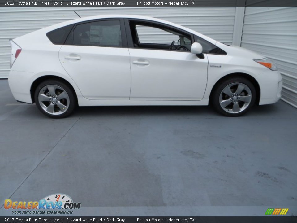 2013 Toyota Prius Three Hybrid Blizzard White Pearl / Dark Gray Photo #3