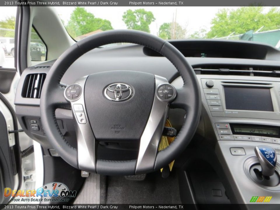 2013 Toyota Prius Three Hybrid Blizzard White Pearl / Dark Gray Photo #31