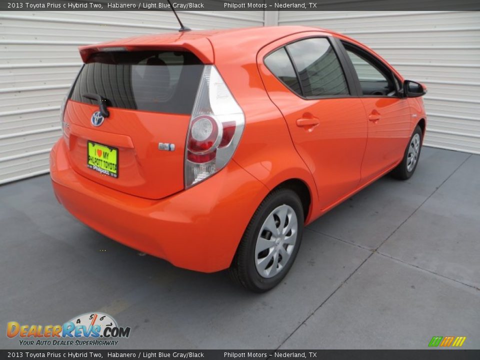 2013 Toyota Prius c Hybrid Two Habanero / Light Blue Gray/Black Photo #4