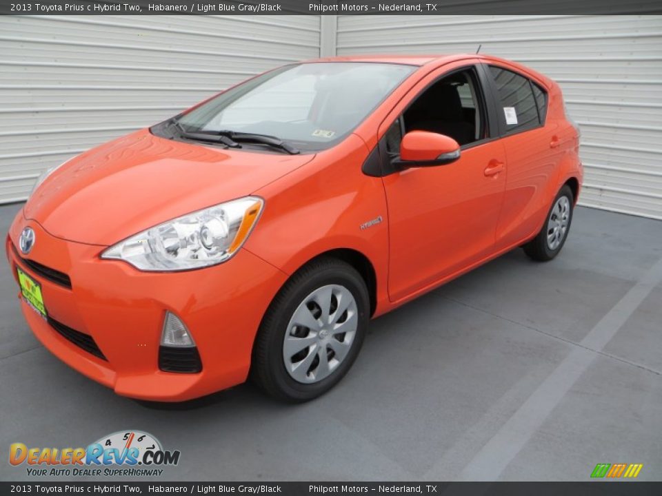 2013 Toyota Prius c Hybrid Two Habanero / Light Blue Gray/Black Photo #9
