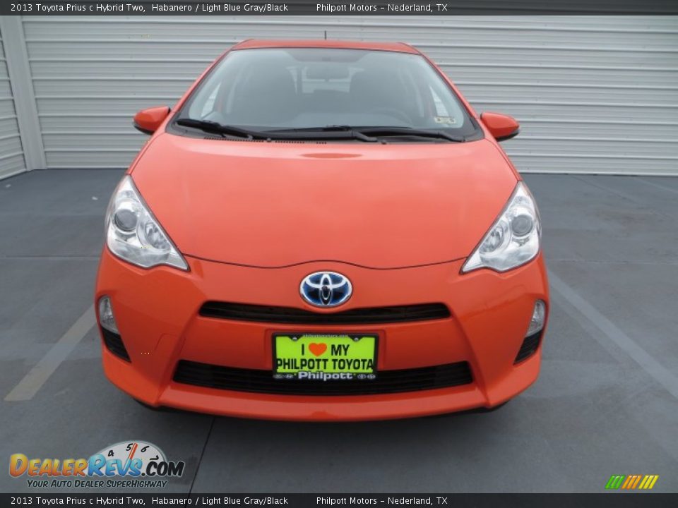 2013 Toyota Prius c Hybrid Two Habanero / Light Blue Gray/Black Photo #10