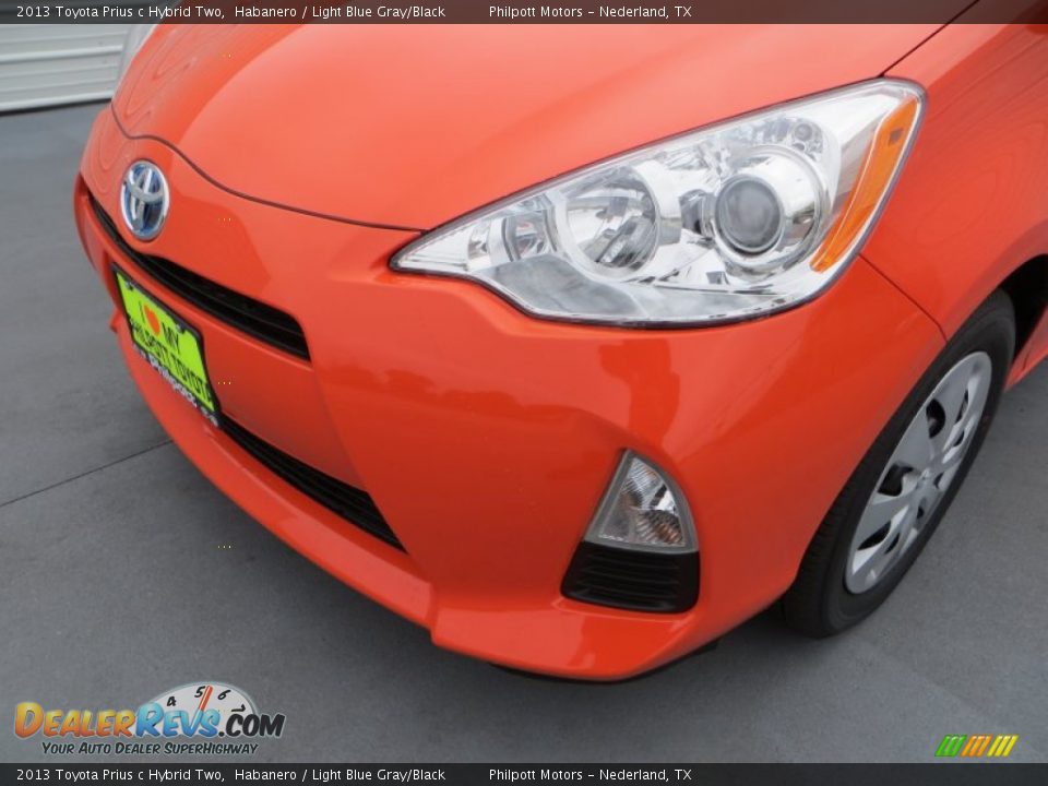 2013 Toyota Prius c Hybrid Two Habanero / Light Blue Gray/Black Photo #12