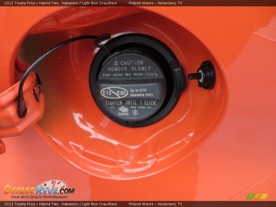 2013 Toyota Prius c Hybrid Two Habanero / Light Blue Gray/Black Photo #15