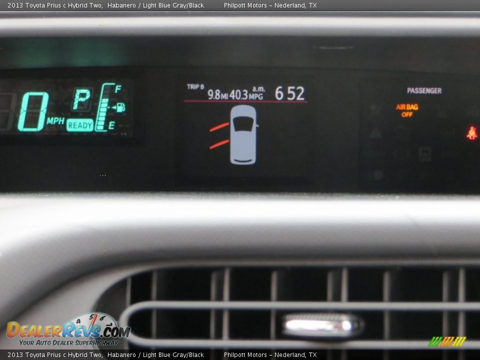 2013 Toyota Prius c Hybrid Two Habanero / Light Blue Gray/Black Photo #27