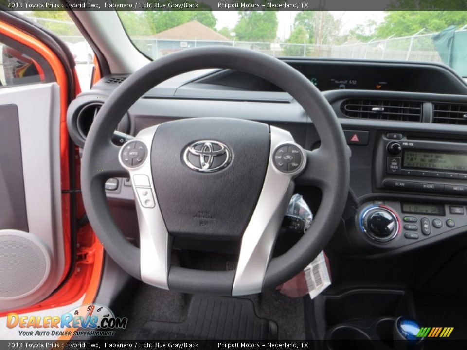 2013 Toyota Prius c Hybrid Two Habanero / Light Blue Gray/Black Photo #29