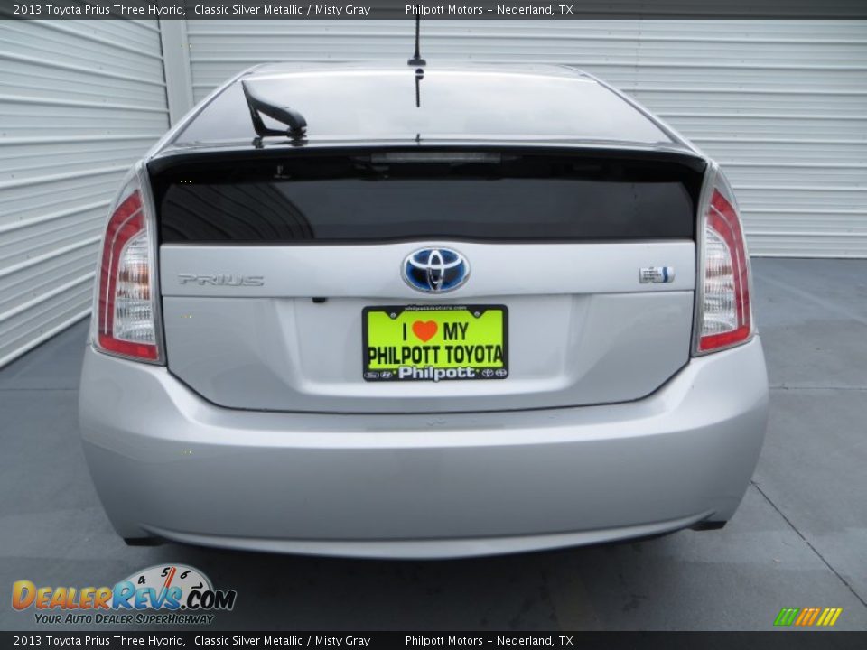 2013 Toyota Prius Three Hybrid Classic Silver Metallic / Misty Gray Photo #5