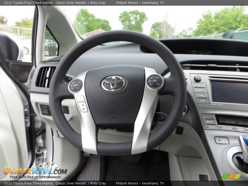 2013 Toyota Prius Three Hybrid Classic Silver Metallic / Misty Gray Photo #30
