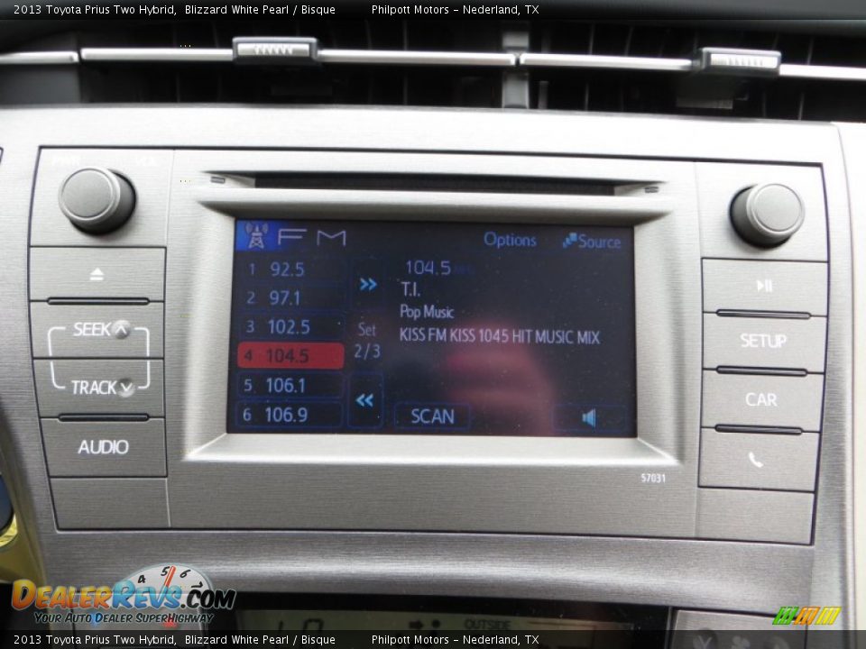 2013 Toyota Prius Two Hybrid Blizzard White Pearl / Bisque Photo #29
