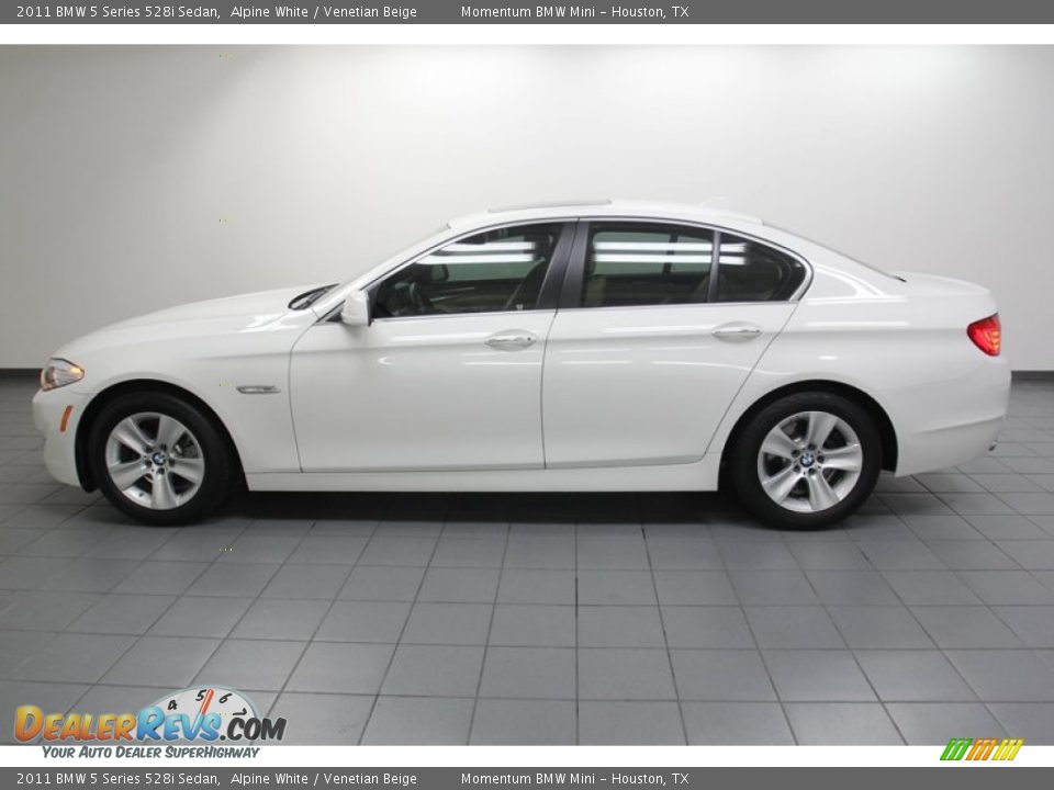 2011 BMW 5 Series 528i Sedan Alpine White / Venetian Beige Photo #2