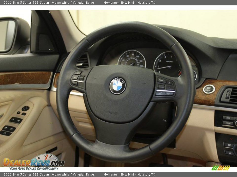 2011 BMW 5 Series 528i Sedan Alpine White / Venetian Beige Photo #33