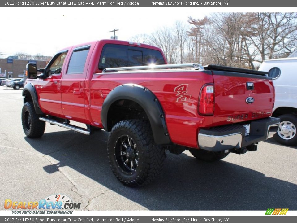2012 Ford F250 Super Duty Lariat Crew Cab 4x4 Vermillion Red / Adobe Photo #3