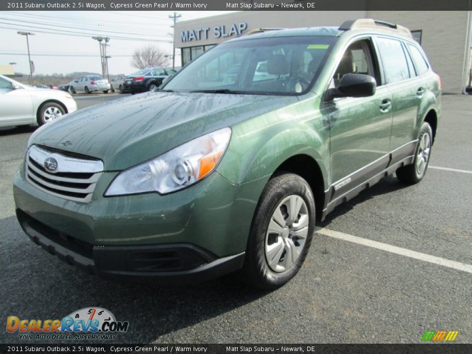 2011 Subaru Outback 2.5i Wagon Cypress Green Pearl / Warm Ivory Photo #2