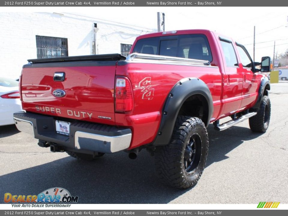 2012 Ford F250 Super Duty Lariat Crew Cab 4x4 Vermillion Red / Adobe Photo #5
