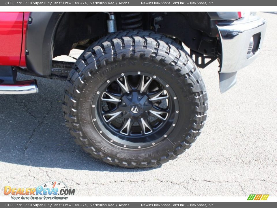 2012 Ford F250 Super Duty Lariat Crew Cab 4x4 Vermillion Red / Adobe Photo #7