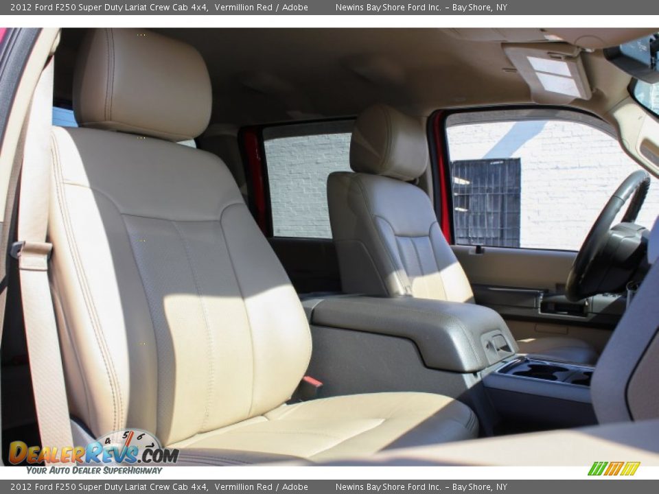 2012 Ford F250 Super Duty Lariat Crew Cab 4x4 Vermillion Red / Adobe Photo #9