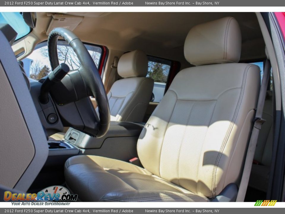 2012 Ford F250 Super Duty Lariat Crew Cab 4x4 Vermillion Red / Adobe Photo #11