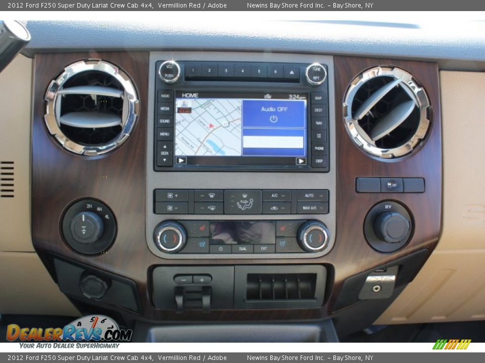 2012 Ford F250 Super Duty Lariat Crew Cab 4x4 Vermillion Red / Adobe Photo #12