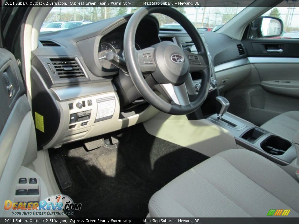 2011 Subaru Outback 2.5i Wagon Cypress Green Pearl / Warm Ivory Photo #11