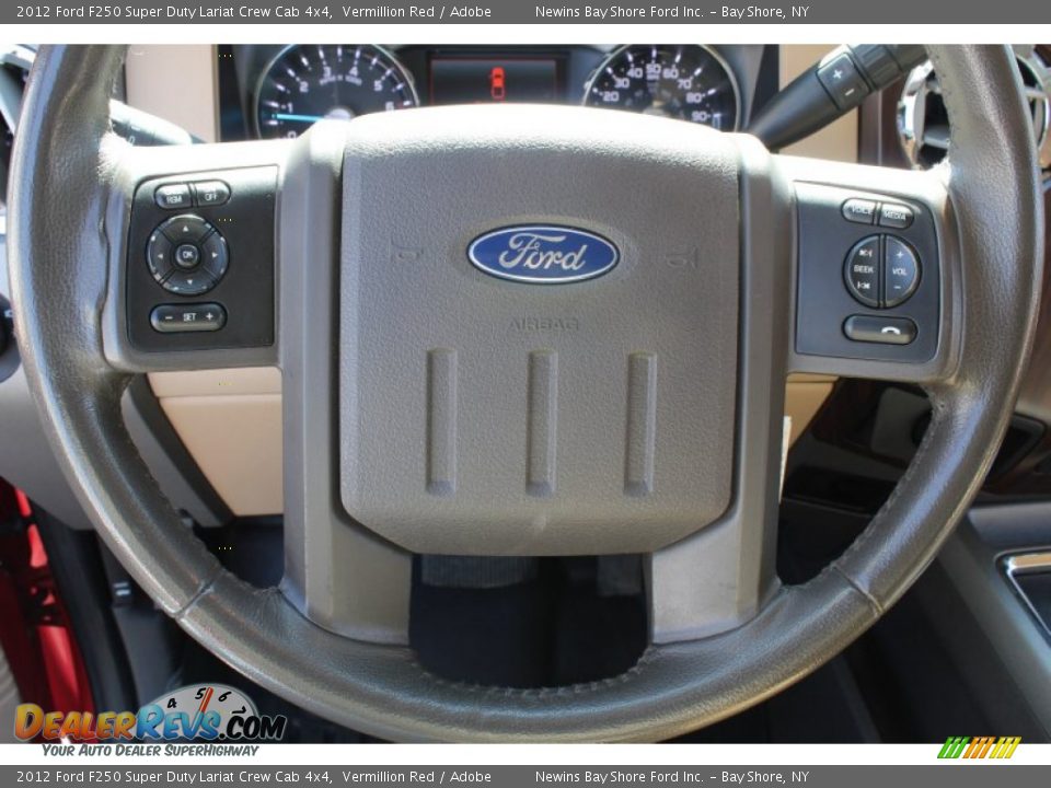 2012 Ford F250 Super Duty Lariat Crew Cab 4x4 Vermillion Red / Adobe Photo #17