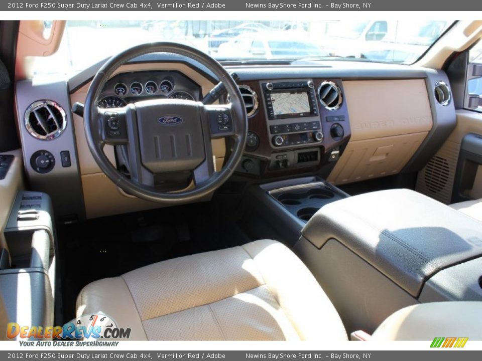 2012 Ford F250 Super Duty Lariat Crew Cab 4x4 Vermillion Red / Adobe Photo #18