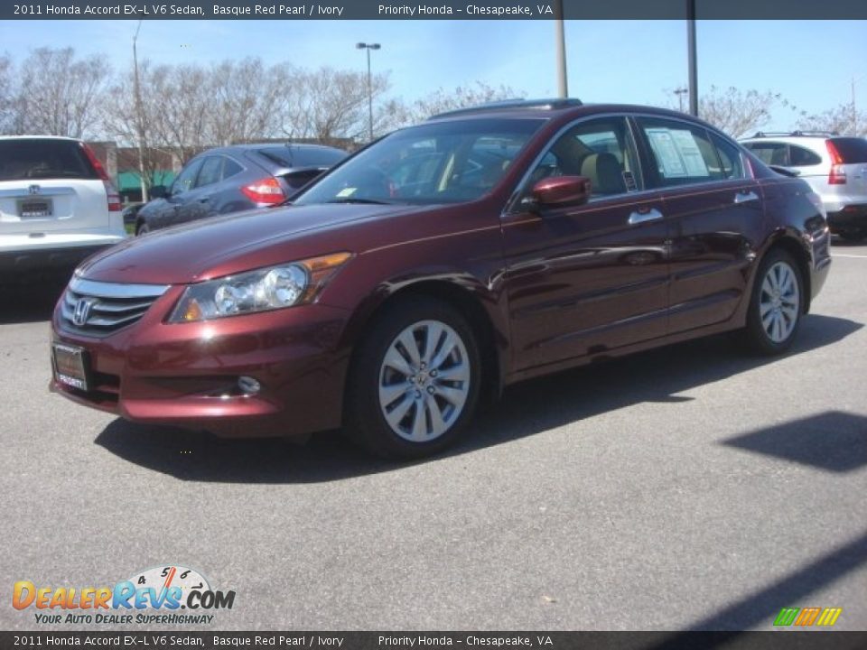2011 Honda Accord EX-L V6 Sedan Basque Red Pearl / Ivory Photo #2