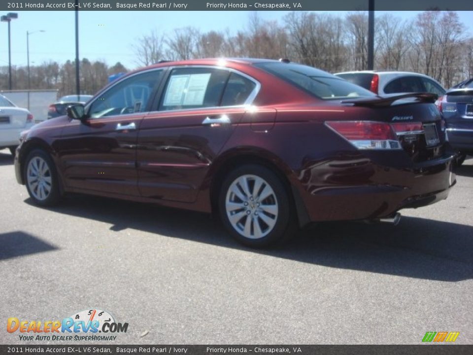 2011 Honda Accord EX-L V6 Sedan Basque Red Pearl / Ivory Photo #3