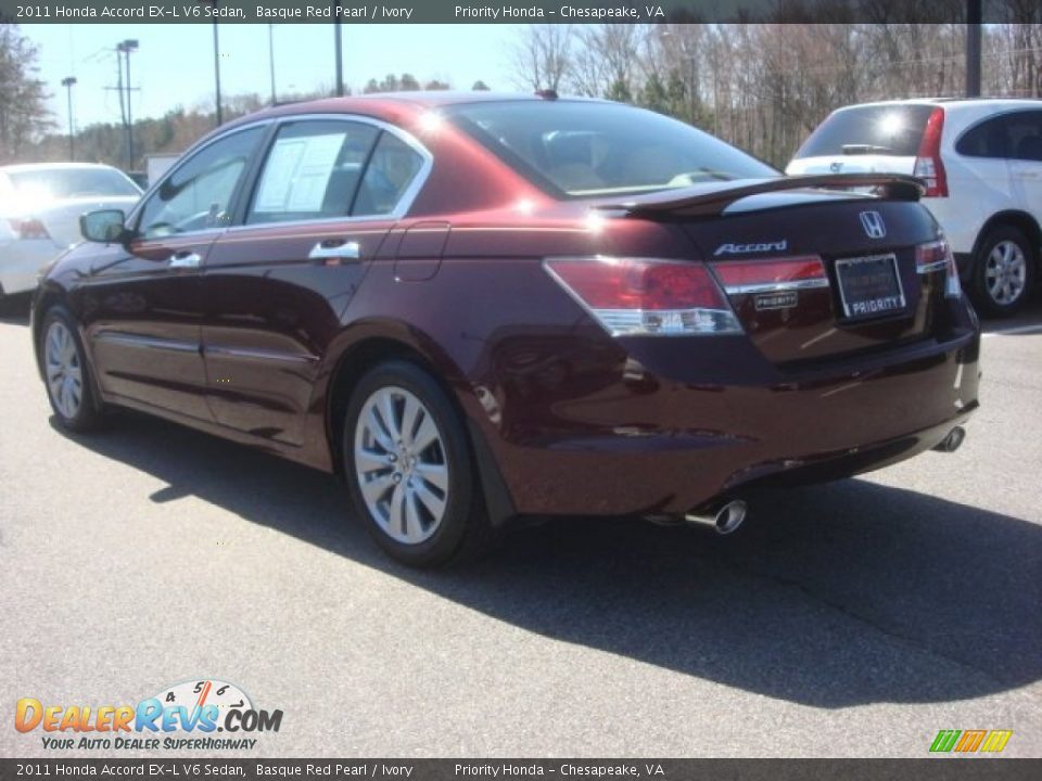 2011 Honda Accord EX-L V6 Sedan Basque Red Pearl / Ivory Photo #4